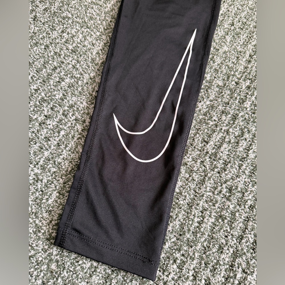 Nike Black Leggings with White Swoosh - Picture 2 of 4
